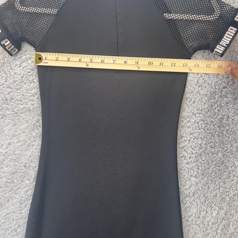 Puma Little Black Dress XS Whimsigoth Coquette Mesh Bodycon Stretchy Athletic - Picture 4 of 13